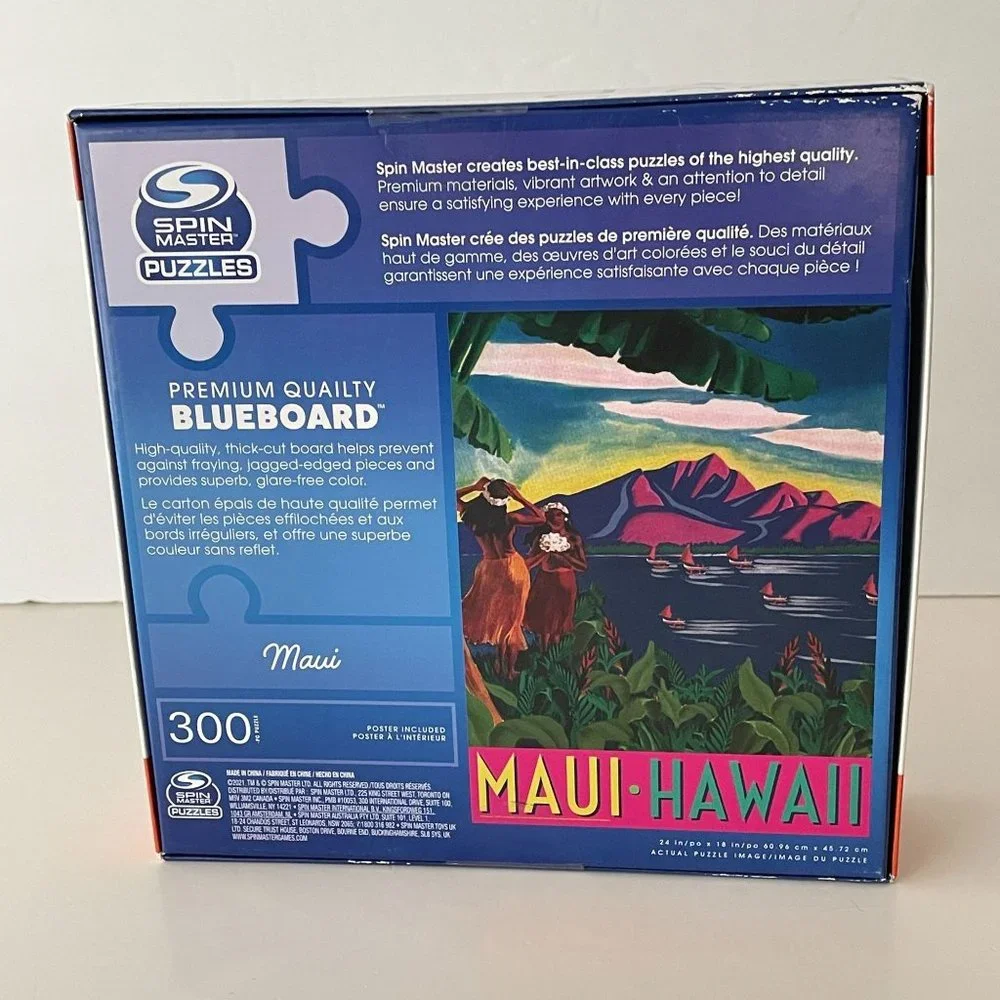 Spin Master Puzzle Maui Hawaii 300 Piece Jigsaw Aloha Luau Ocean Landscape